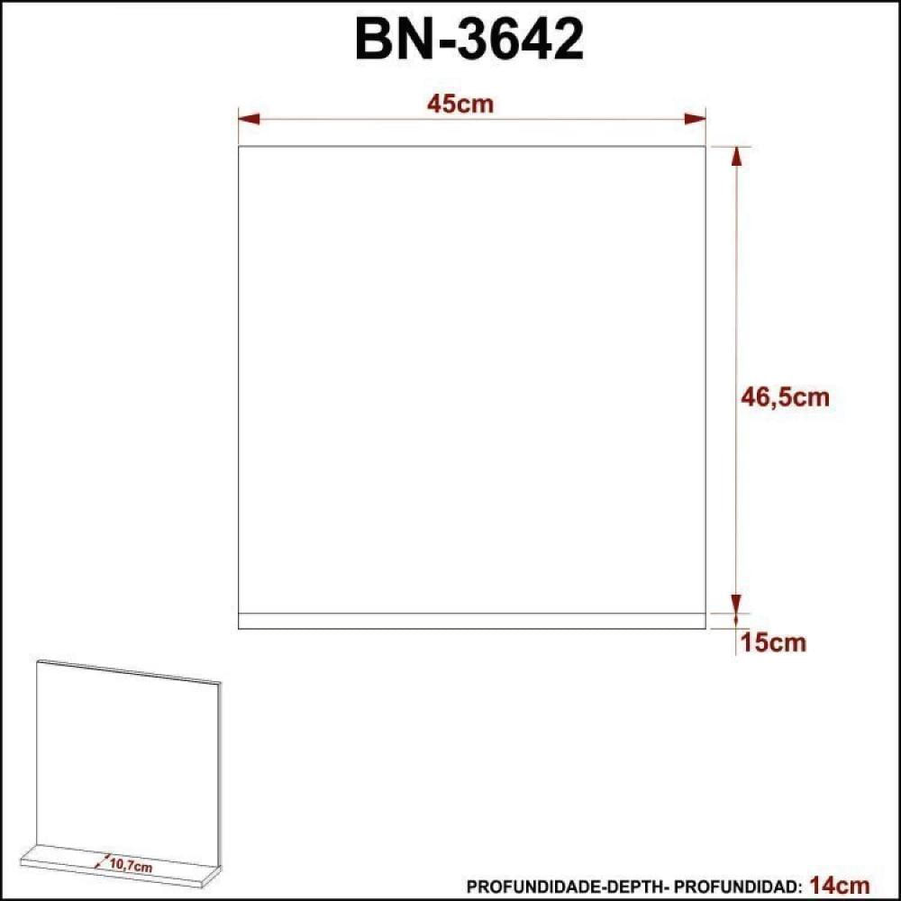Gabinete para Banheiro com Espelheira 45cm Branco