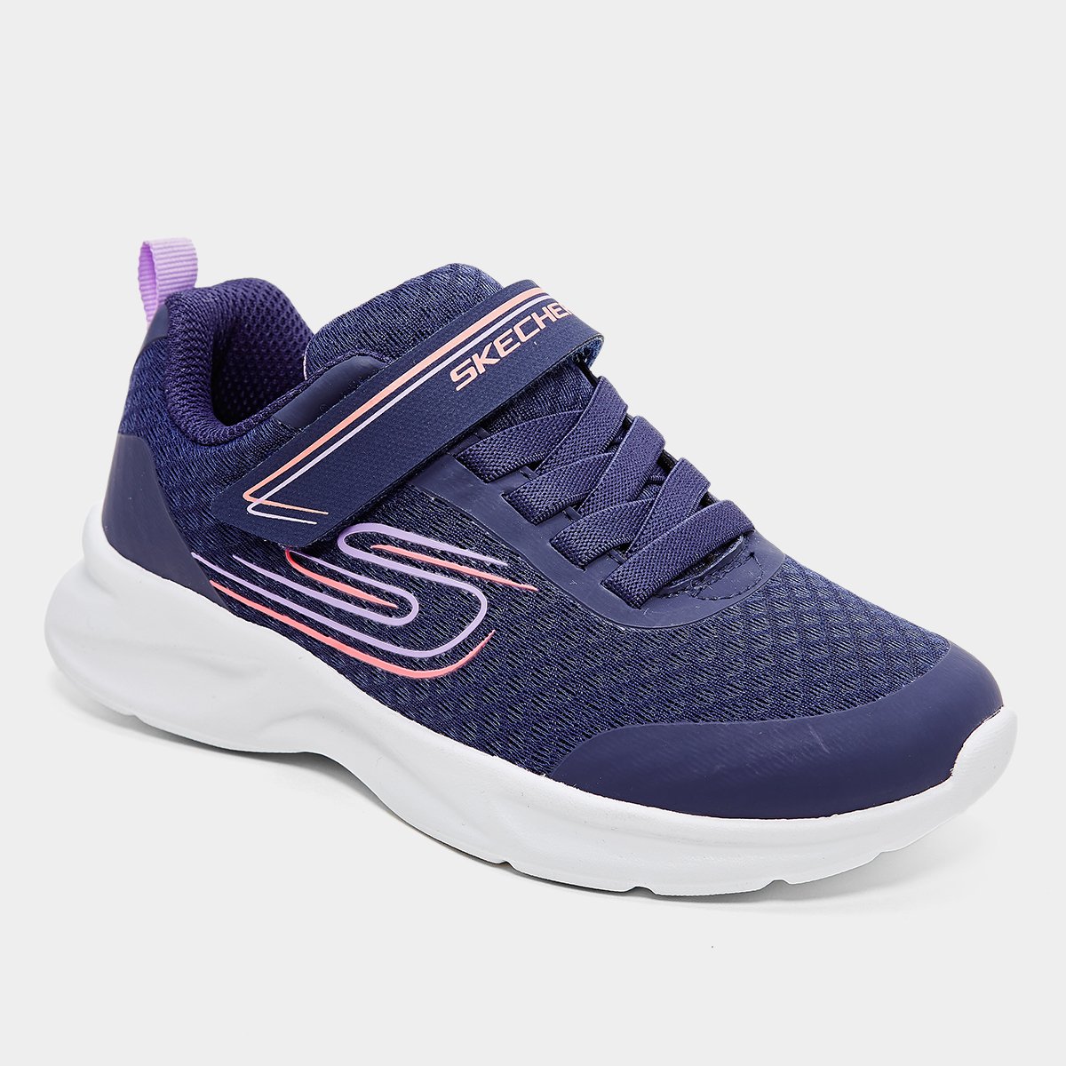 Miniatura Tênis Infantil Skechers Menina Azul+Roxo - 27