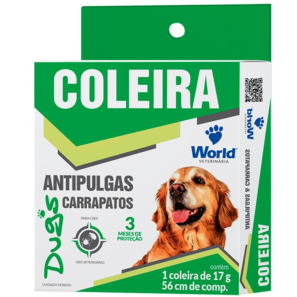 Miniatura Coleira World Veterinária Dug's Antipulgas e Carrapatos para Cães - Tam. Único