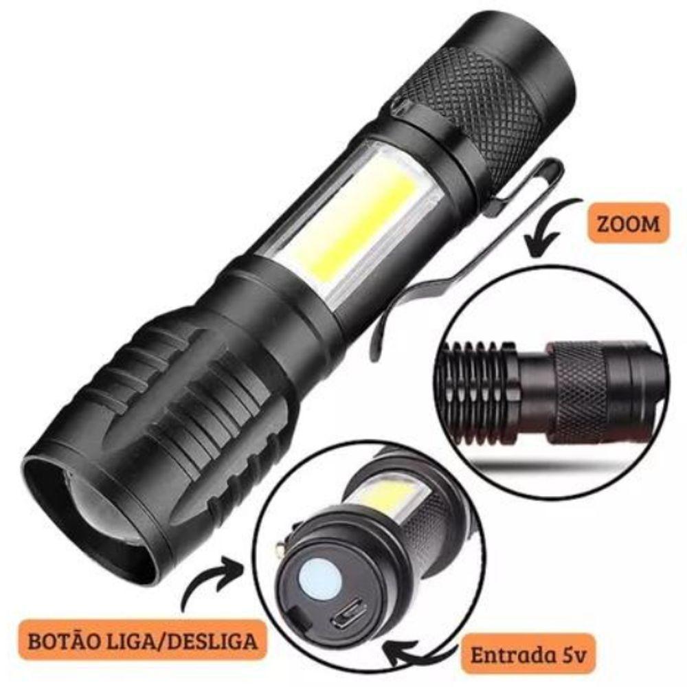 Miniatura Lanterna Recarregável Luz Negra Uv Resistente A água