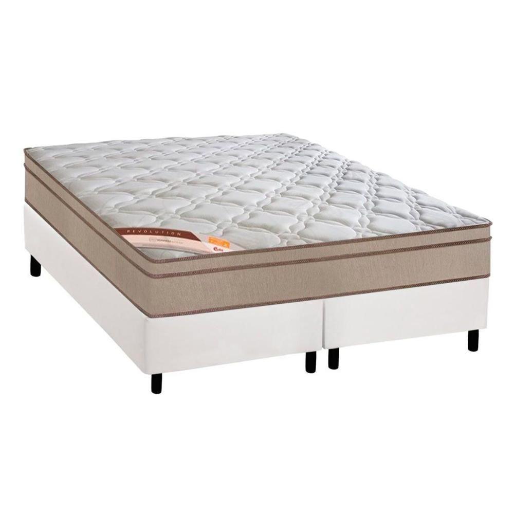 Miniatura Cama Box King: Colchão Molas Ensacadas Castor Pocket Revolution Híbrido + Base White(193X203)