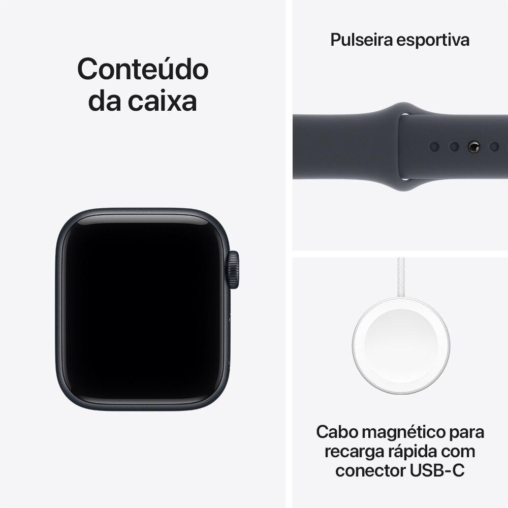 Apple Watch SE 3 GPS - Caixa meia-noite de alumínio – 44 mm - Pulseira esportiva meia-noite – M/G