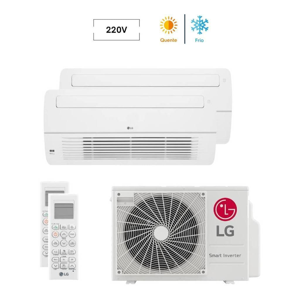 Miniatura Ar Condicionado Multi Bi Split Inverter Cassete 1 Via LG 18000 BTUs (1x9000+1x12000) Quente e Frio 220V (Z2UW18GFB1.AWGZBR1)