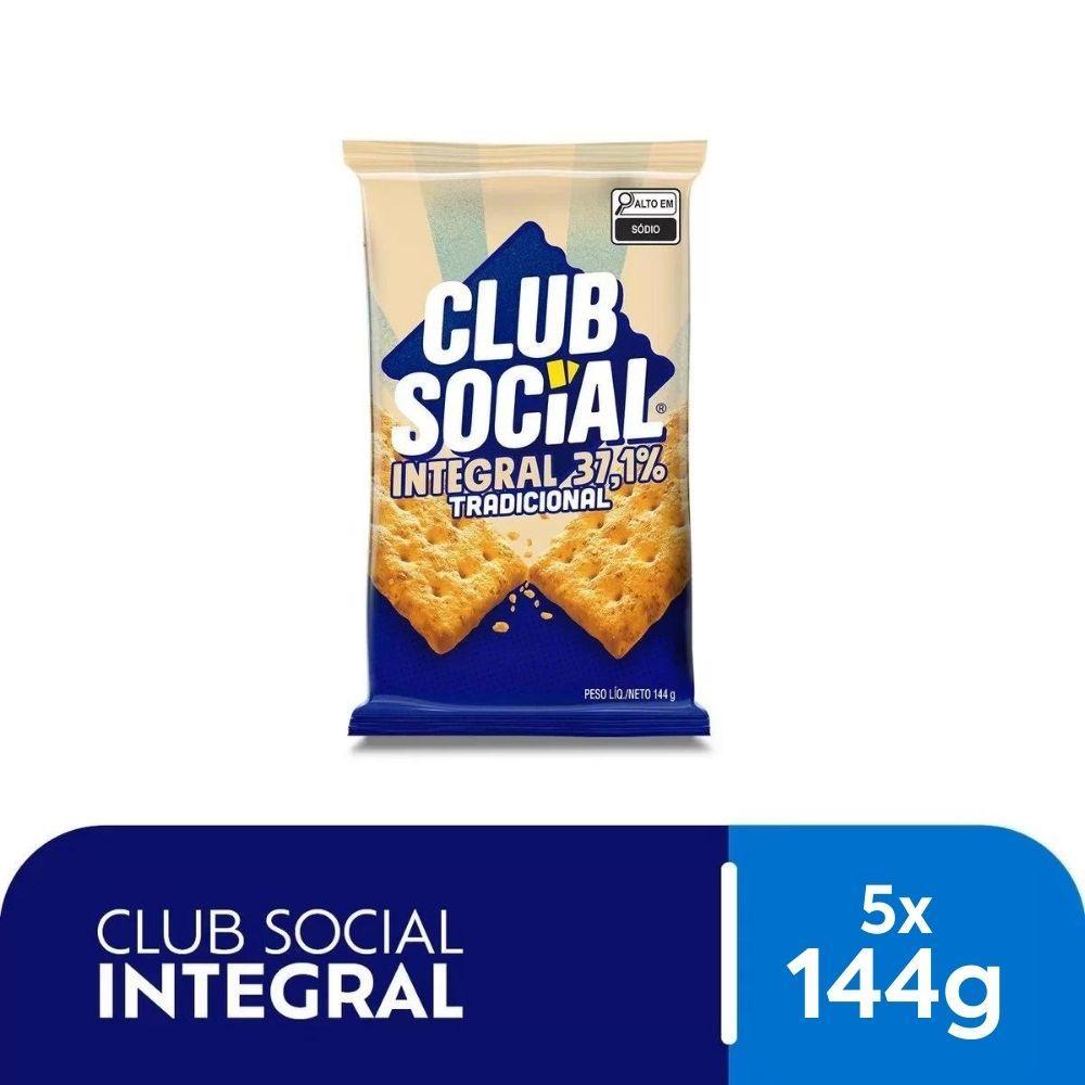 Miniatura Biscoito Club Social Integral Kit 5 Packs 144G - 6X24G