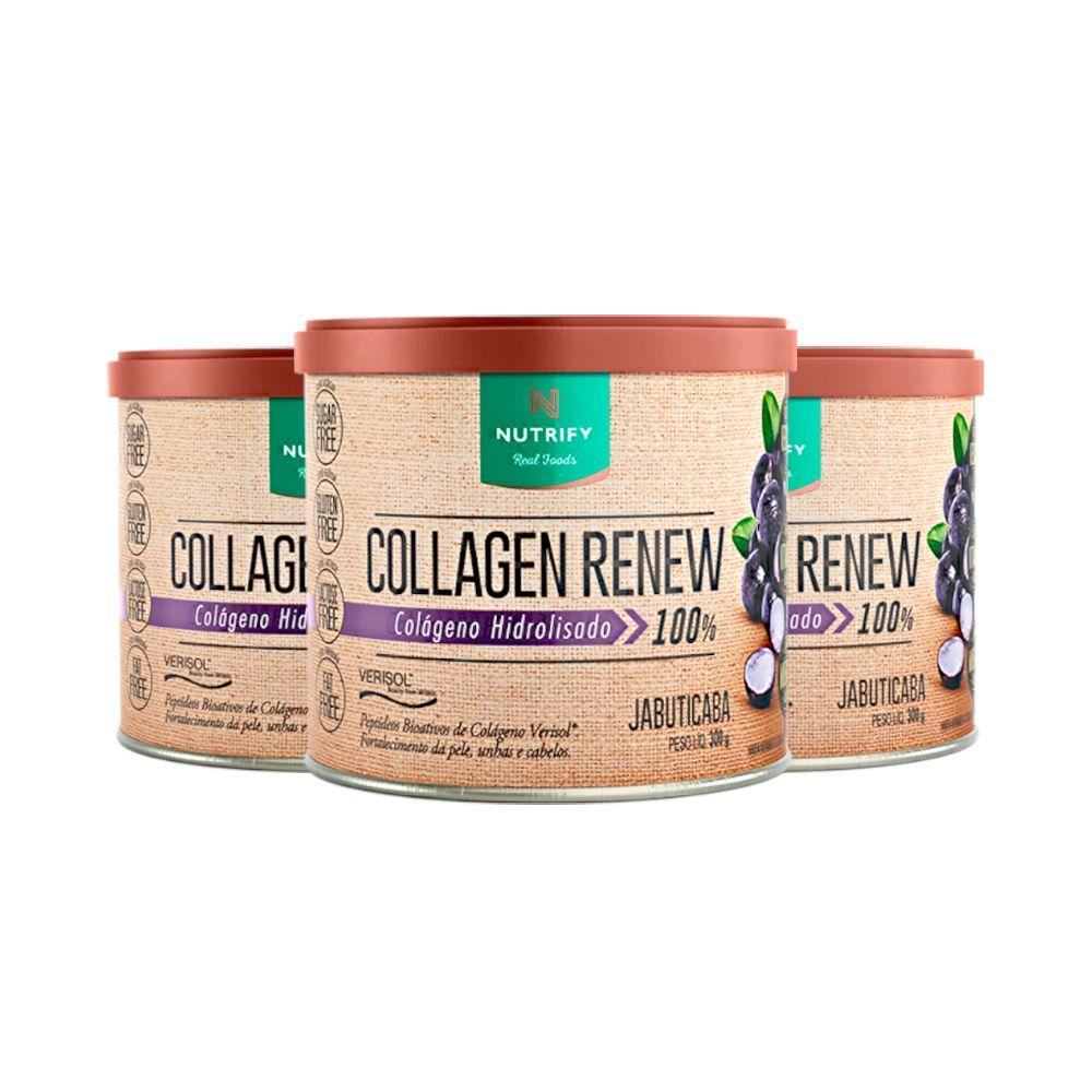 Miniatura Kit 3 Collagen Renew Colágeno Hidrolisado Jabuticaba Nutrify 300g