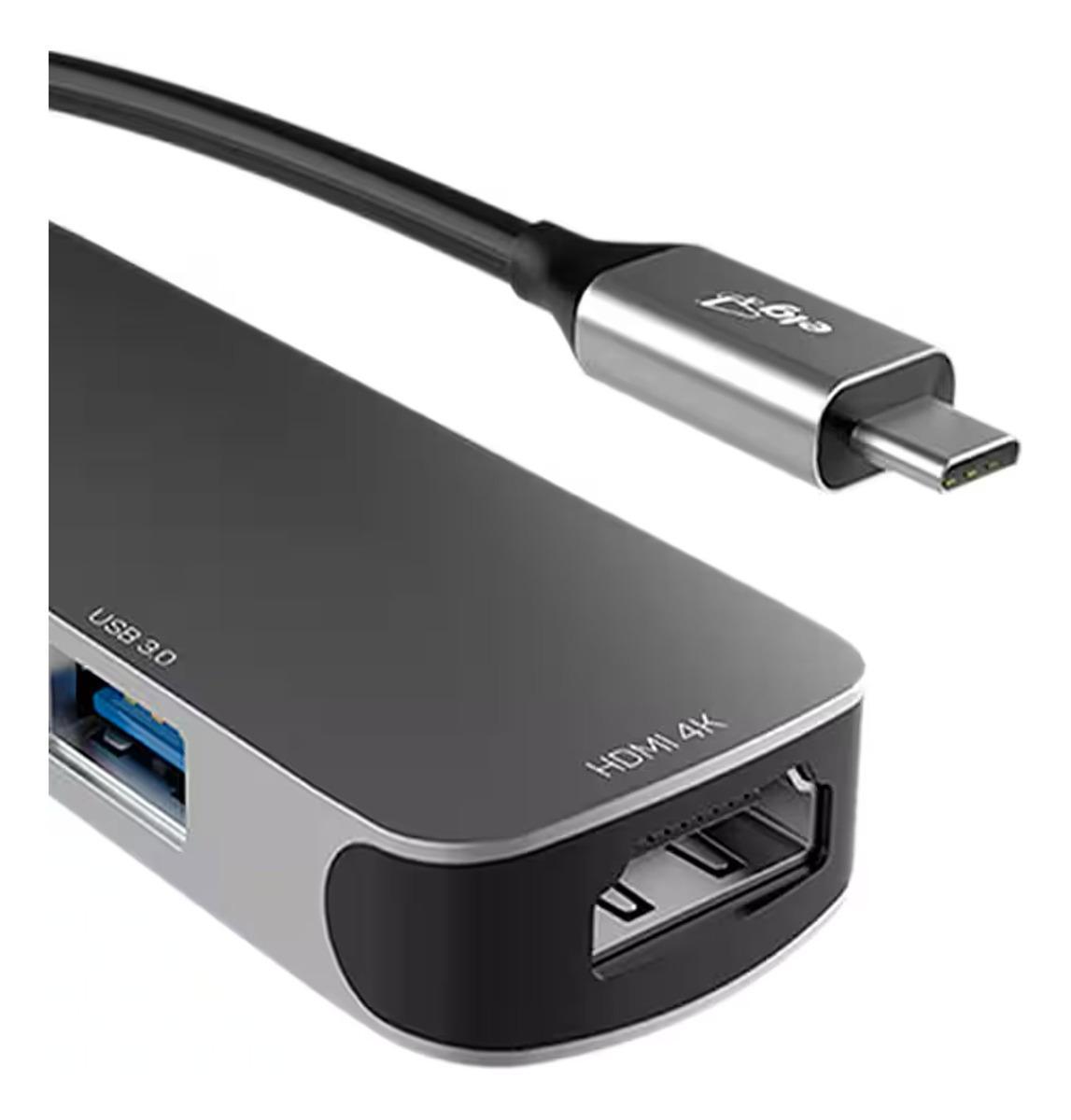 Miniatura Adaptador Elg Hub Usb 4 Em 1 Tipo-C 3.0 Hdmi - Hub41Hd