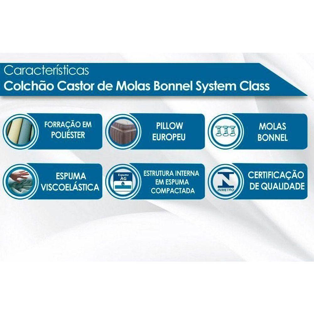 Miniatura Colchão King Molas Bonnel System Class Euro Pillow (193x203x25) - Castor