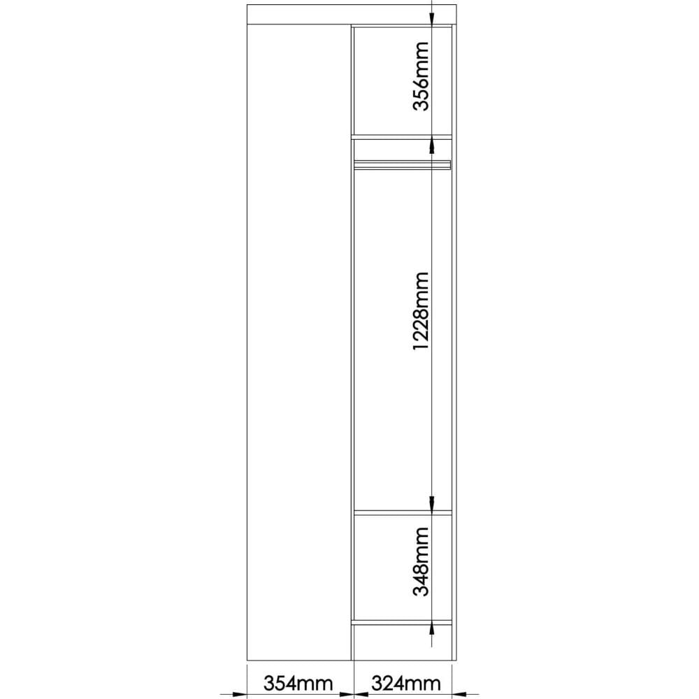 Miniatura Módulo de Canto Reto 1 Porta Infinity Móveis Castro Branco Line/Blush Line