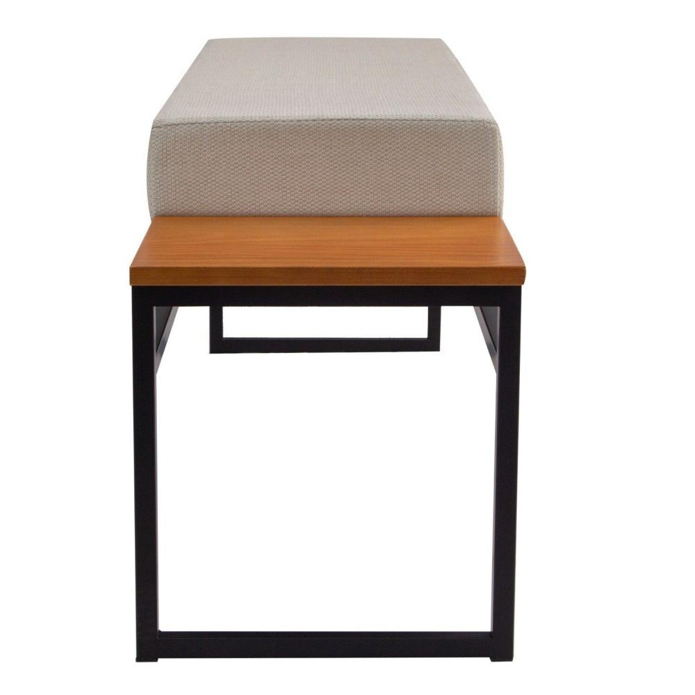 Banco Estofado 2 Lugares Paradise Conforto Elegância Recamier Preto/Castanho