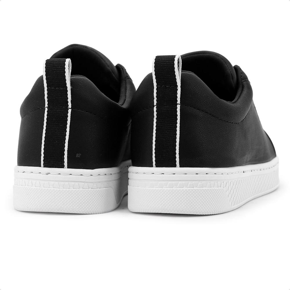 Miniatura Tênis Comfortflex Casual Elástico Feminino Preto / Branco - 34