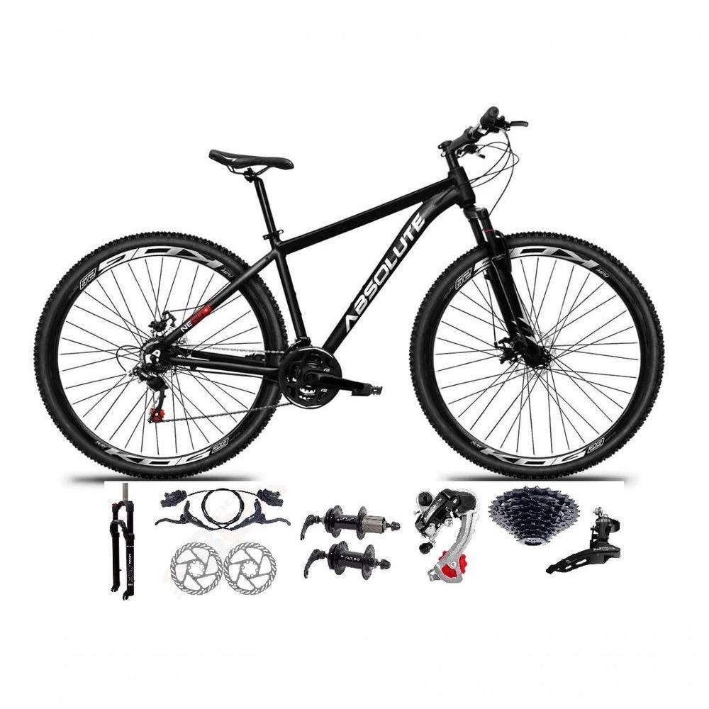 Miniatura Bicicleta Aro 29 Absolute Nero 5 Câmbios Shimano 24v K7 Freios Hidráulicos Garfo Trava - Preto 21