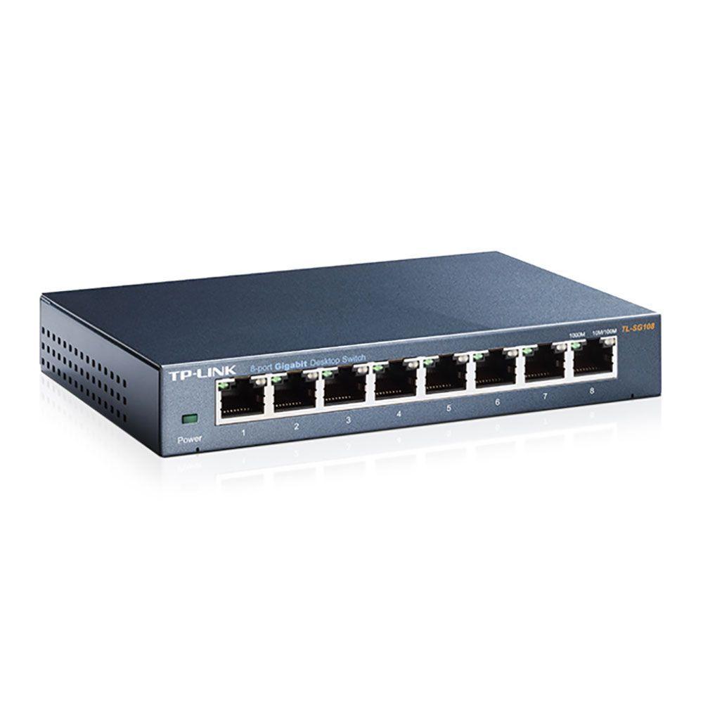 Miniatura Switch 08 Portas Tp-Link Tl-Sg108 Gigabit 10/100/1000 Mbps