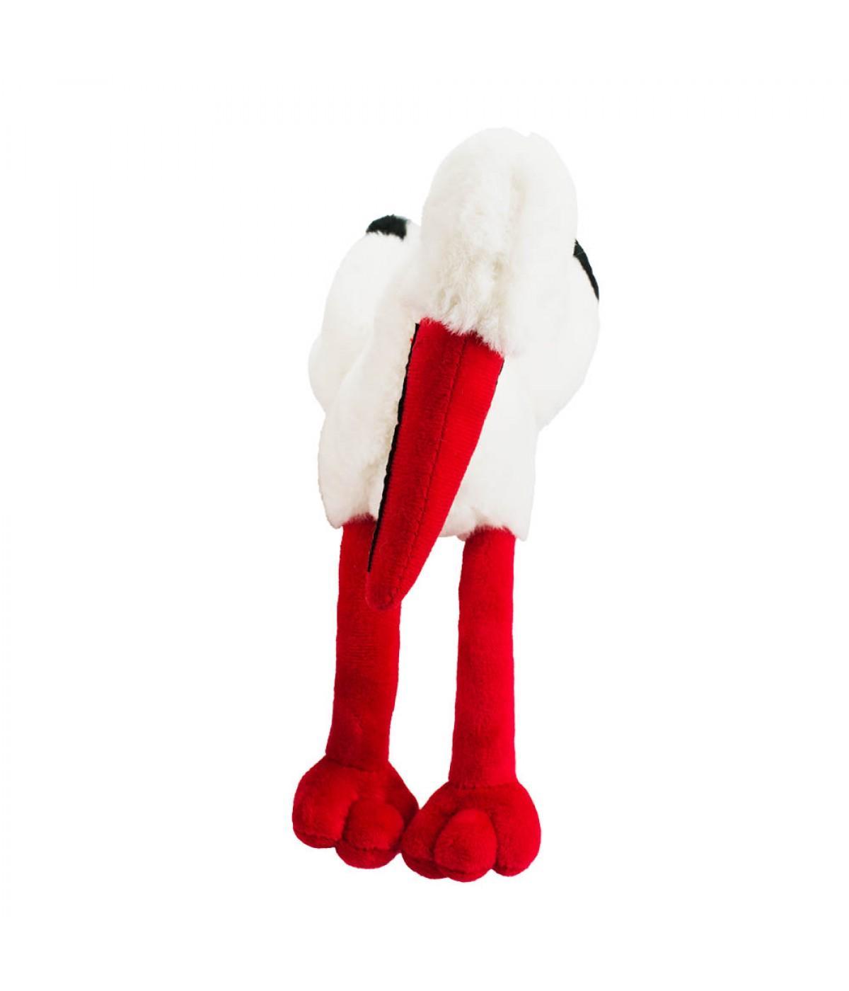 Miniatura Cegonha Bico Patas Vermelhas 24Cm - Pelúcia