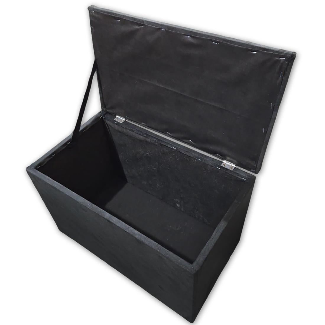 Puff Baú Banqueta Retangular Organizar E Decorar Suede 60Cm
