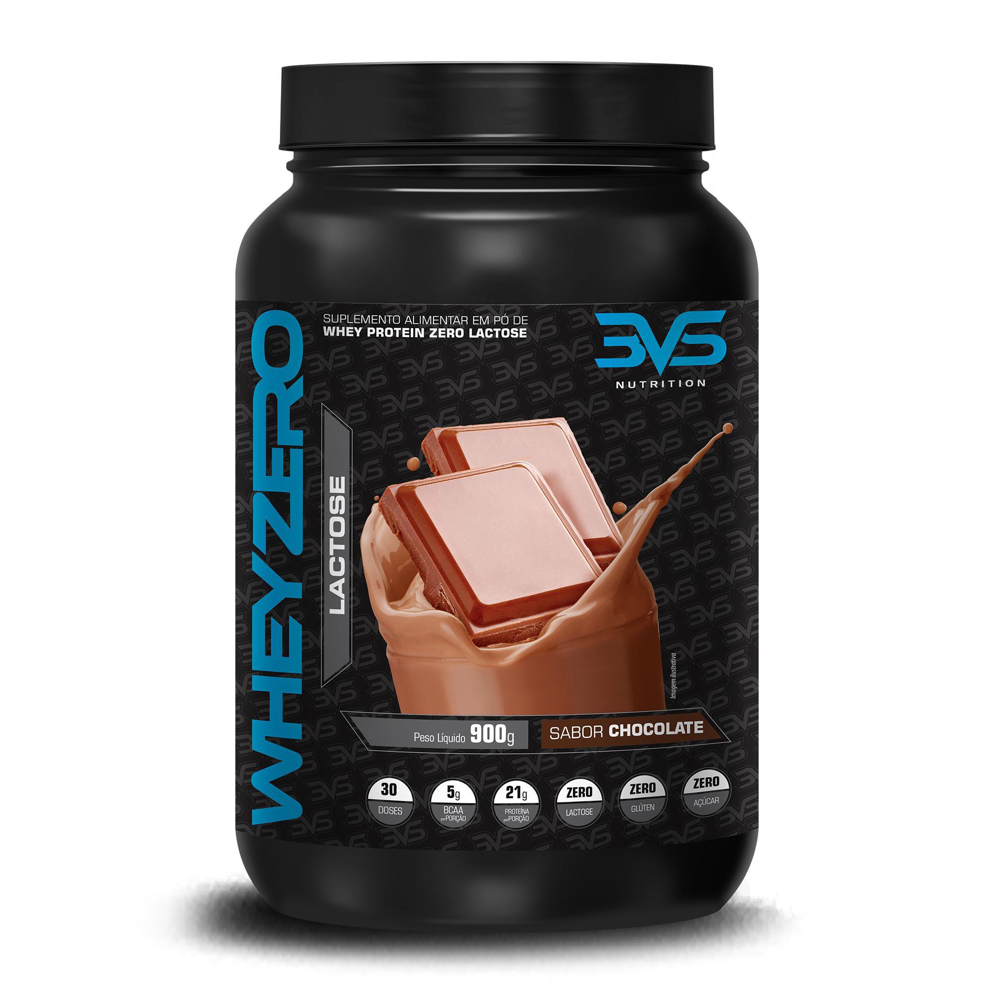 Miniatura Whey Protein Zero Lactose 900G Chocolate 3Vs Nutrition