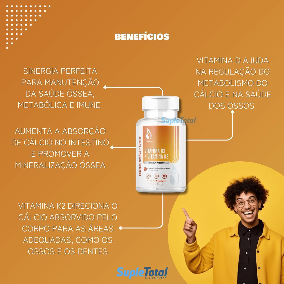 Miniatura Vitamina D3 + Vitamina K2 St Nutrition 60 Caps