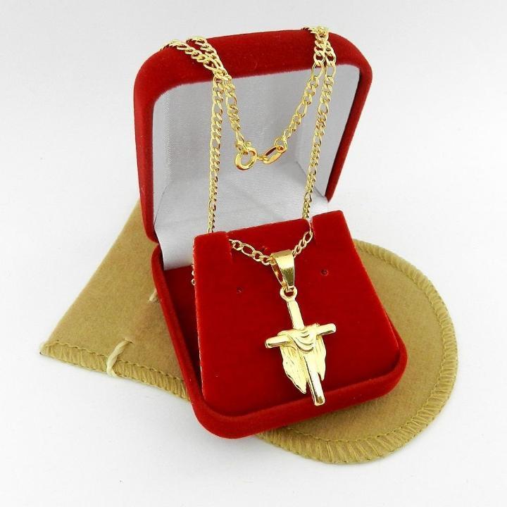 Miniatura Corrente Masculina 80Cm 2Mm Cruz Folheada Ouro Cr434