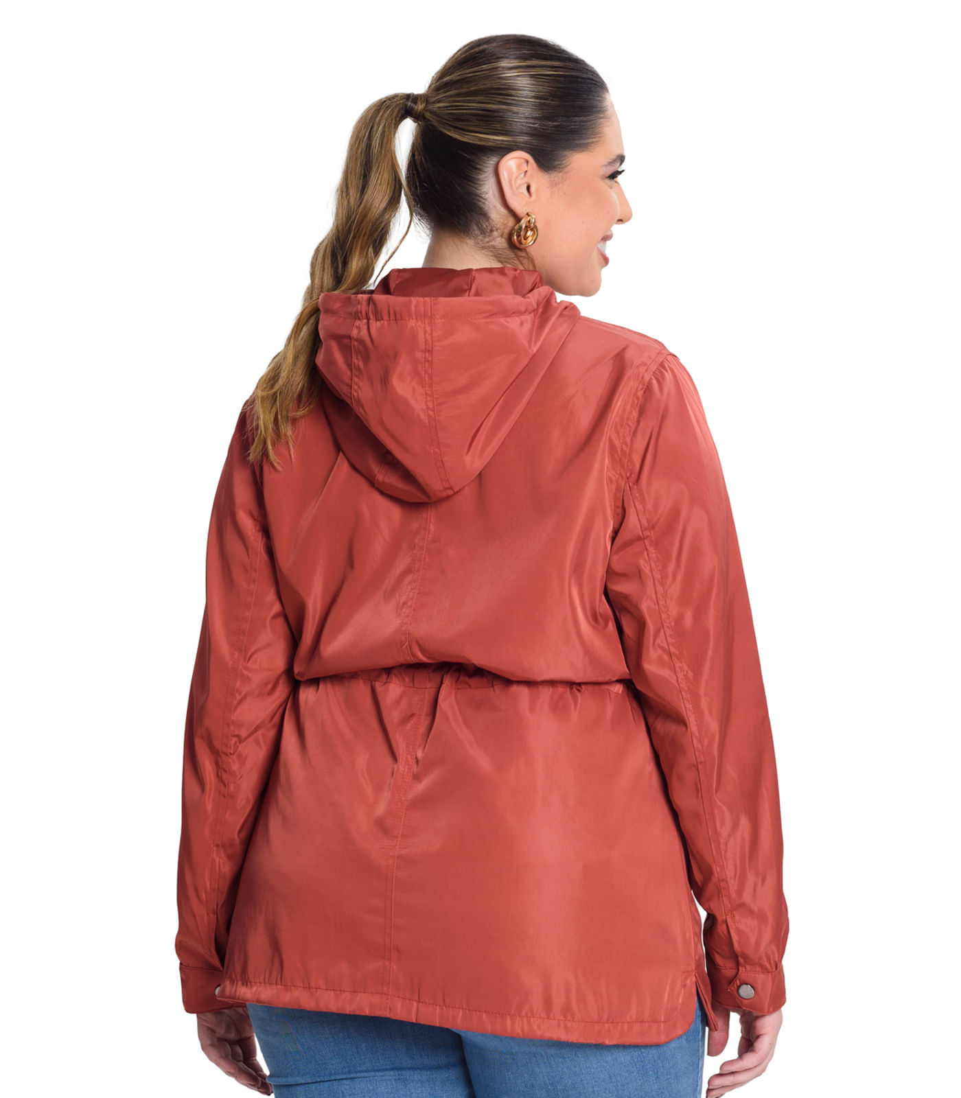 Miniatura Jaqueta com capuz Sarja Secret Glam Marrom Plus G1