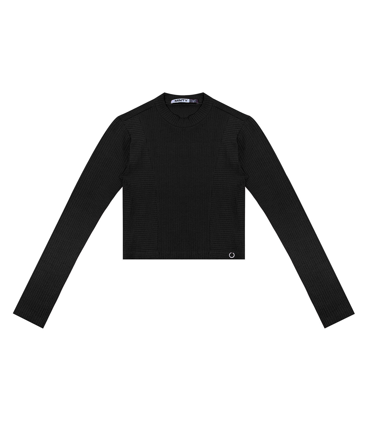 Miniatura Blusa Cropped Juvenil Feminina Gola Alta Minty Preto 14
