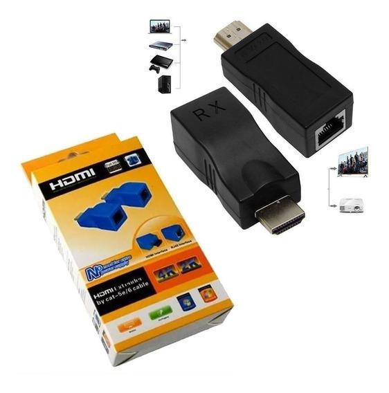 Miniatura Extensor Hdmi 30 Metros Via 1 Cabo Rede Rj45 Cat6E/6 Cobre