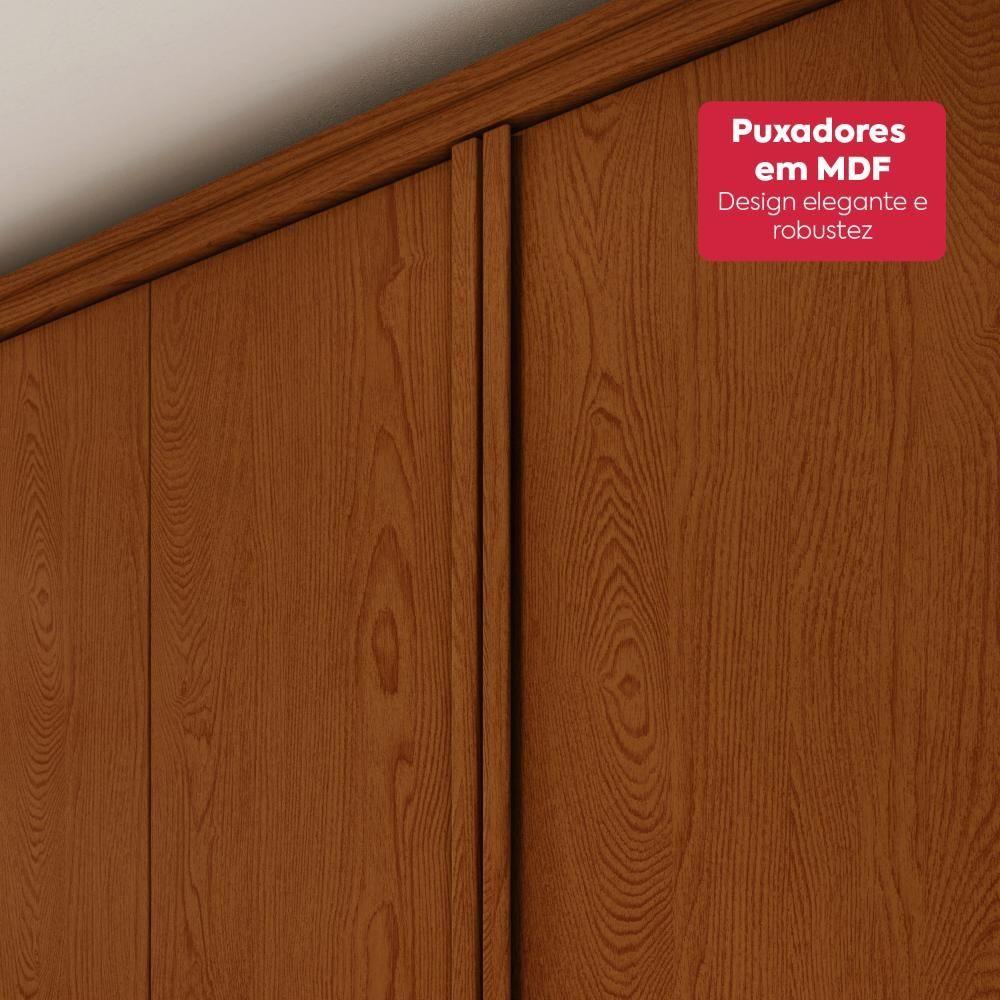 Guarda-roupa Casal 100% Mdf 8 Portas Easy Glow Com Espelhos Frassino