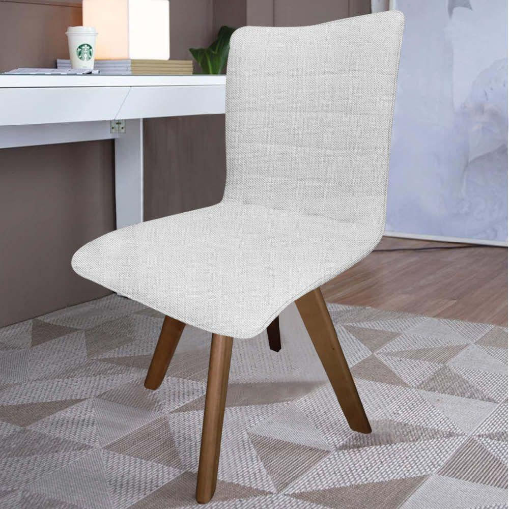 Miniatura Kit 03 Cadeira Giratória Zack Para Sala De Jantar Rústico Linho Bege - Amey Decor