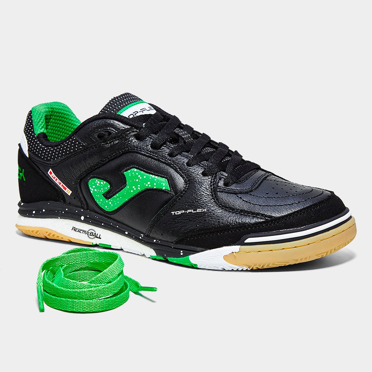 Miniatura Chuteira Futsal Joma Top Flex Rebound Unissex Preto+verde - 42