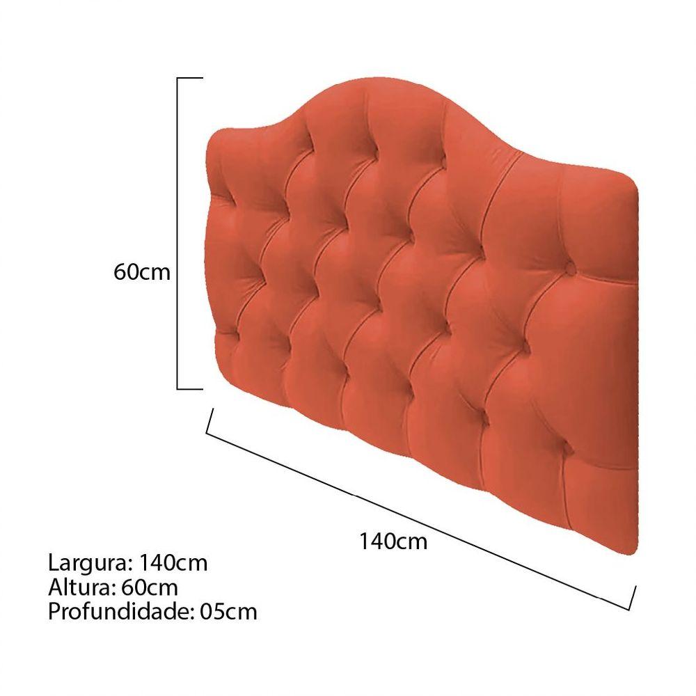 Miniatura Cabeceira Suspensa Imperatriz 140 Cm Casal Suede Terracota