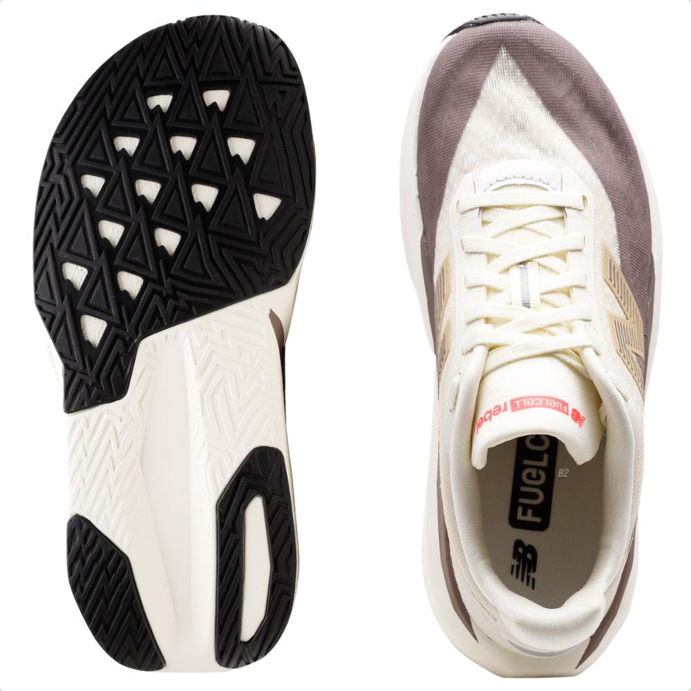 Tenis New Balance Fuelcell Rebel V5 Feminino Bege / Marrom - 34
