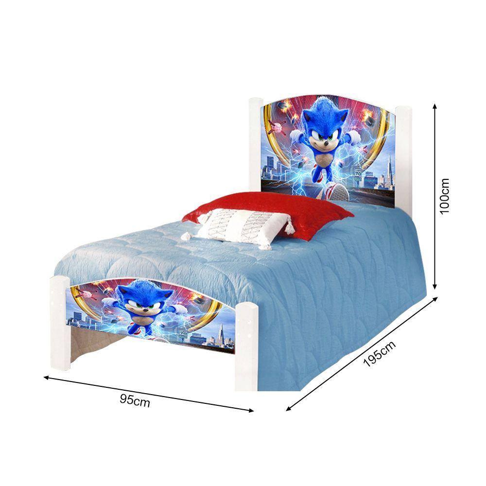 Miniatura Cama Solteiro Infantil Sonic Branco