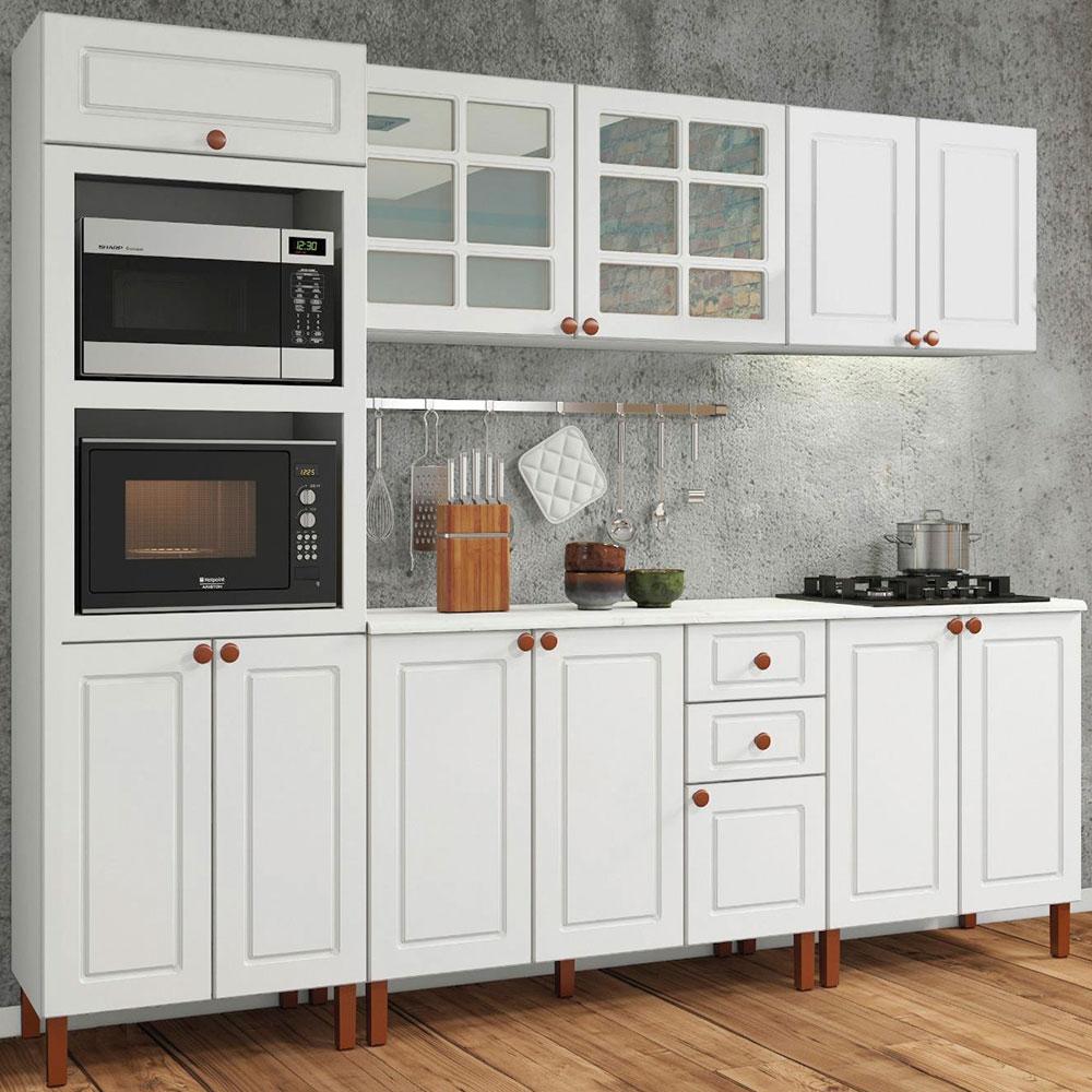 Miniatura Cozinha Modulada Indekes, New Lara 5 Peças 11 Portas, Branco