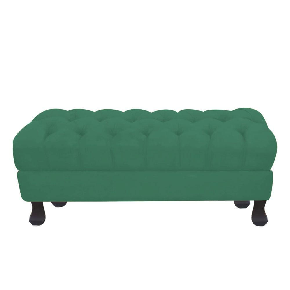 Miniatura Puff Decorativo Retro Luiz Xv Com Baú Suede Azul Tiffany 1,2