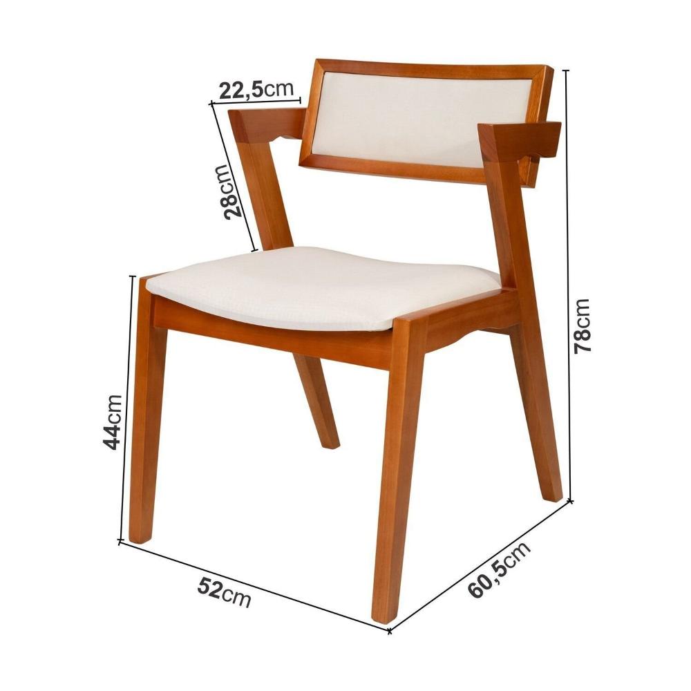 Miniatura Conjunto Mesa Fortaleza com 6 Cadeiras em Madeira e Estofada Ímola Authentic Espresso Móveis Champagnhe/Off White