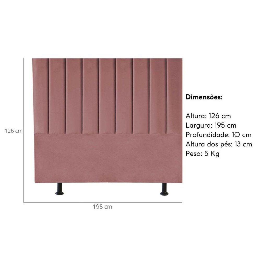 Miniatura Cabeceira Estofada Cama King 195 Cm Luísa Suede E Frame rosé