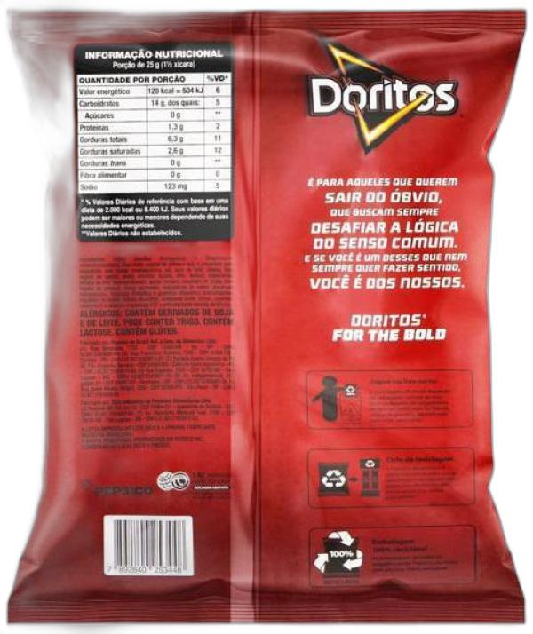 Miniatura Doritos Queijo Nacho Com 60 Unidades 22Gr Cada