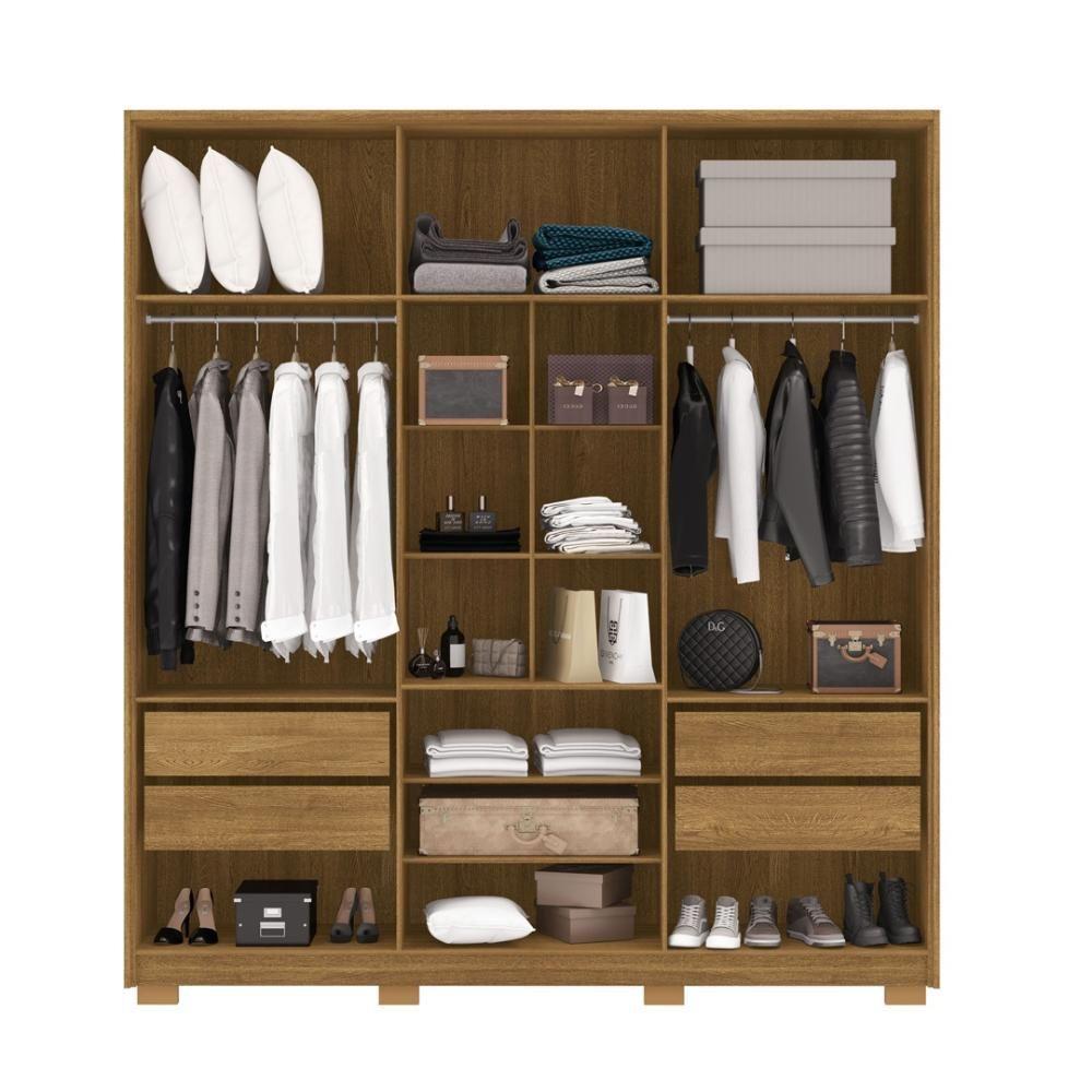 Miniatura Guarda Roupa Casal 6 Portas 4 Gavetas Noronha Nature-alasca