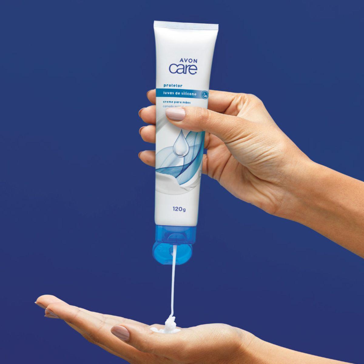 Miniatura Creme Para As Mãos Luva De Silicone 6 Em 1 Avon Care 120G