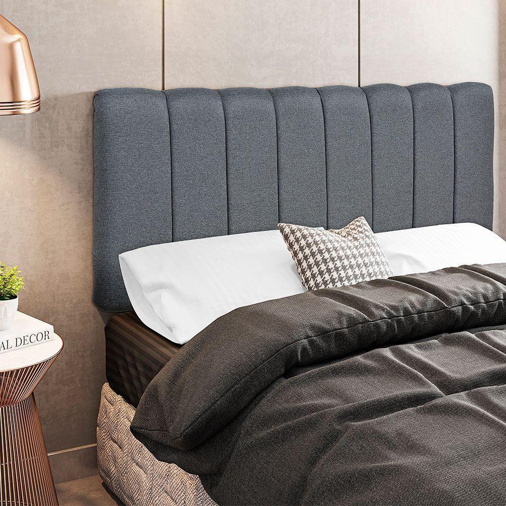 Miniatura Cabeceira Cama Box Painel Casal 140 Cm Dubai W01 Chumbo