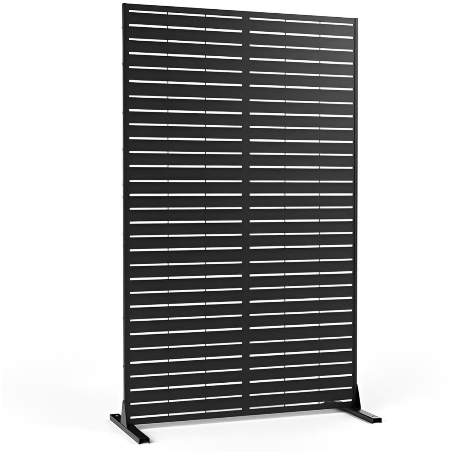 Miniatura Biombo Reto Linhas De Metal Interno/Externo 1,8X1,2Mt Preto