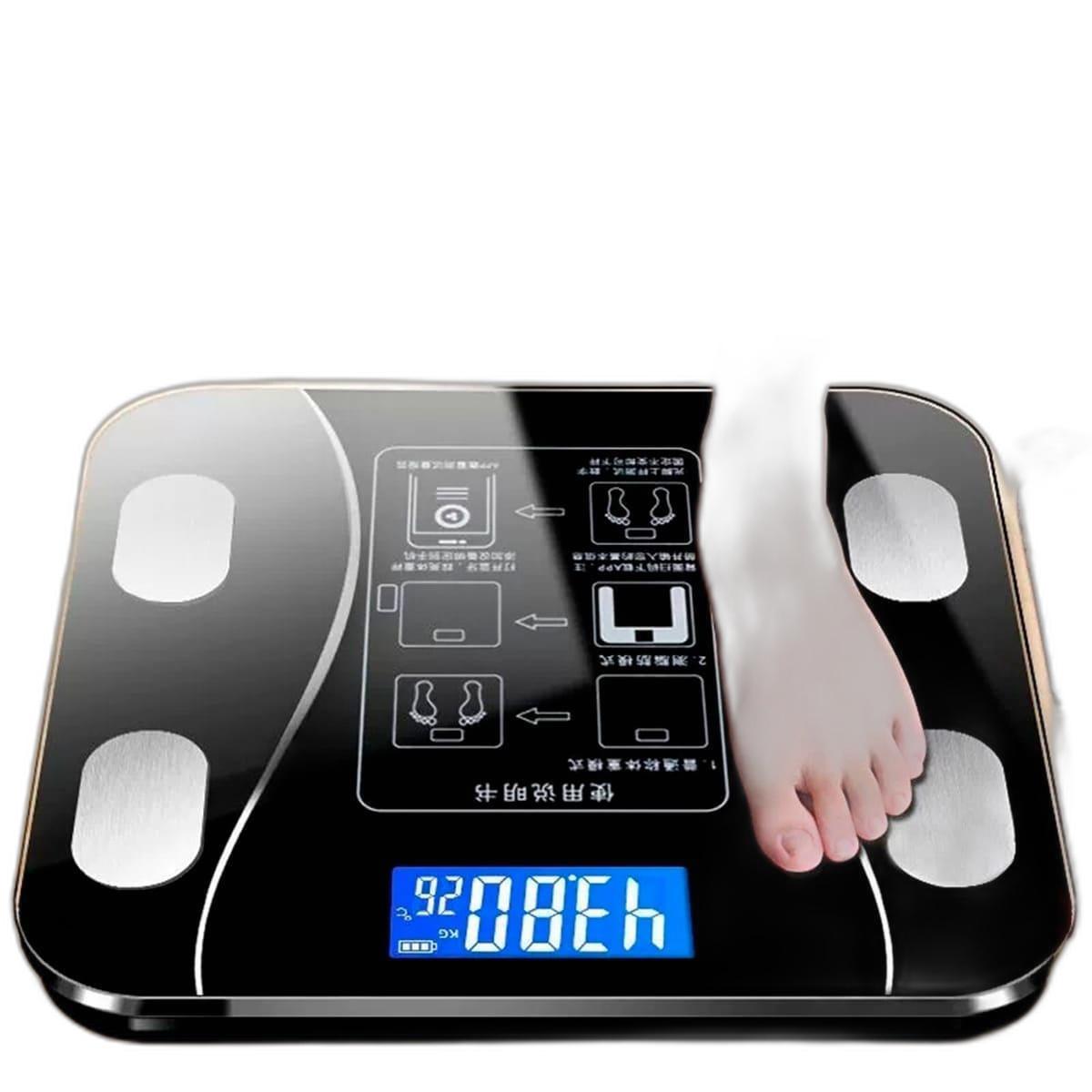 Miniatura Balança Digital Corporal Bioimpedância Aplicativo Bluetooth