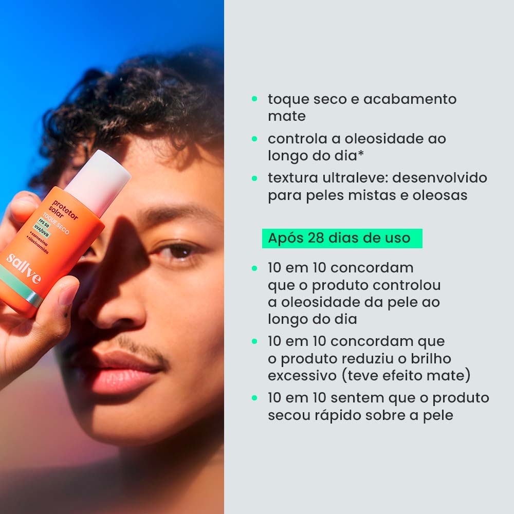 Miniatura Protetor Solar Facial Toque Seco Sallve FPS50 40g