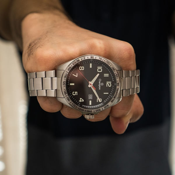 Miniatura Relógio Champion Masculino Prata Aço CA31720T Garantia de Um Ano