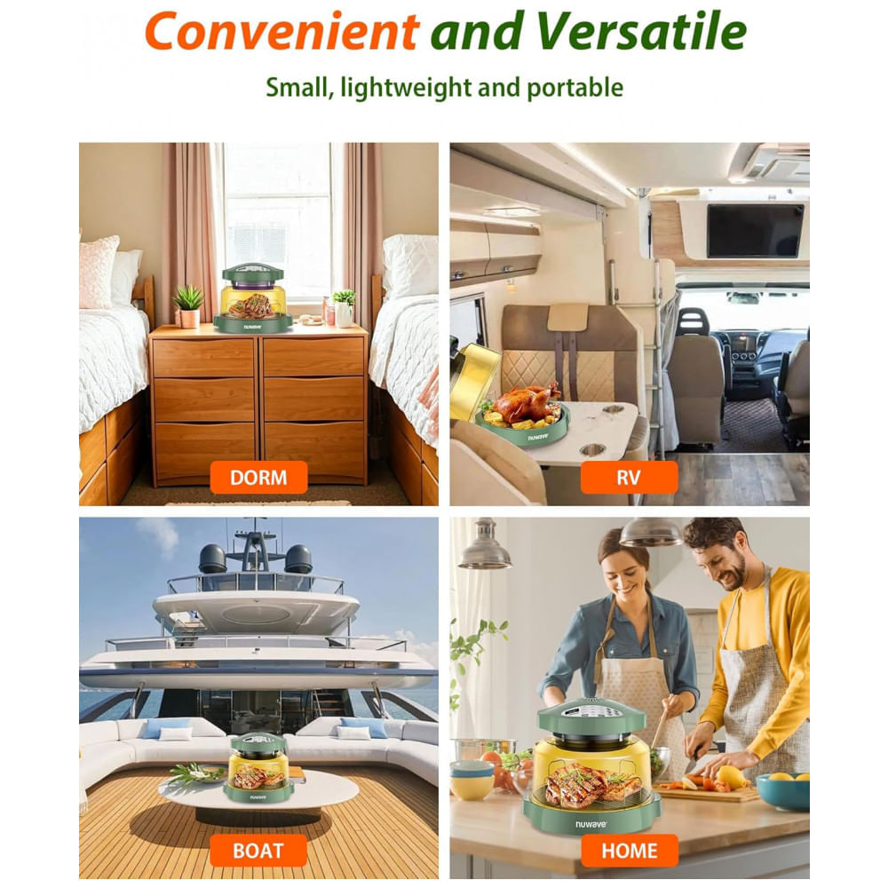 Forno Nuwave Oven Pro Plus 2 Air Fryer Oliva Selvagem Convecção Infravermelho Sem Descongelar 4,5 kg 120V