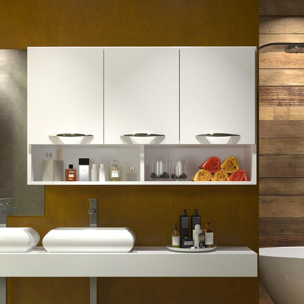 Miniatura Armário Aéreo 3 Portas Com 2 Nichos Parede Suspenso