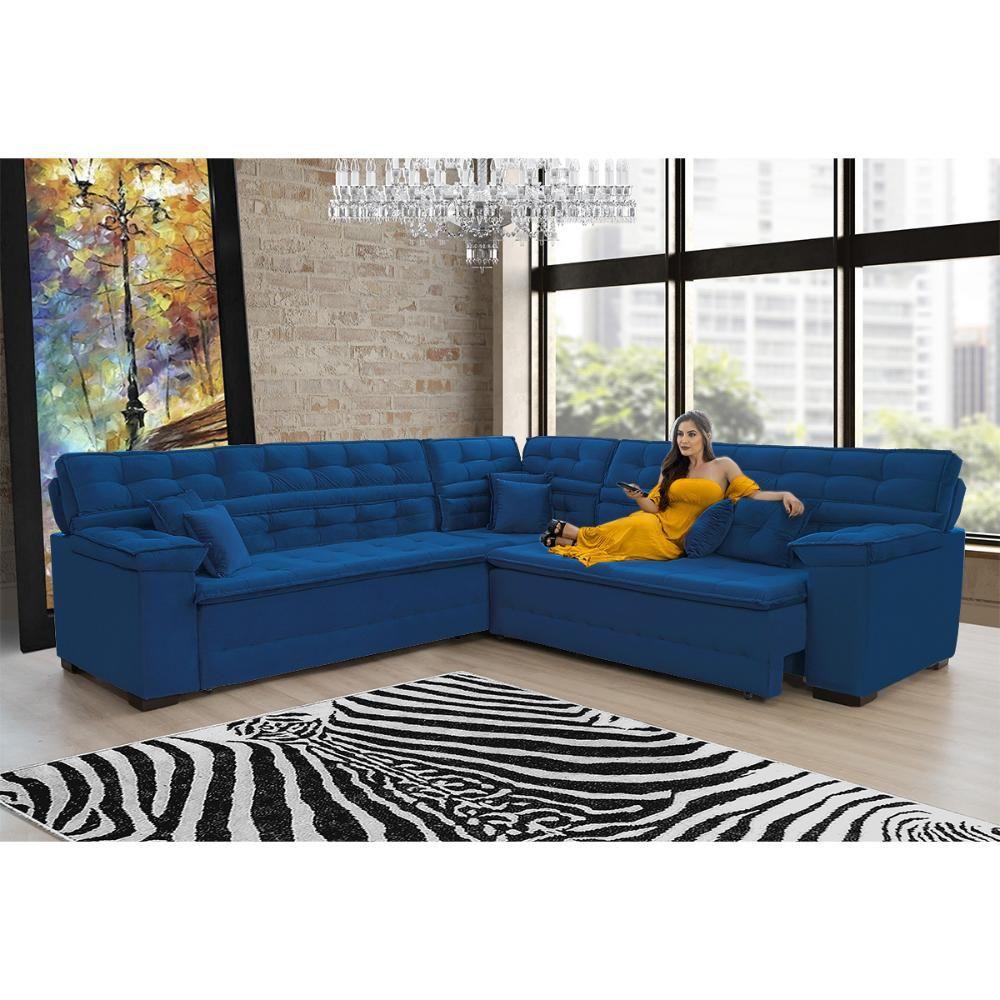 Miniatura Sofá de Canto Magno 2,57x2,37m Azul