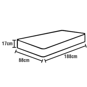 Miniatura Colchão Solteiro Ortobom Elegance Espuma D33 17x88x188 cm - Branco/Azul