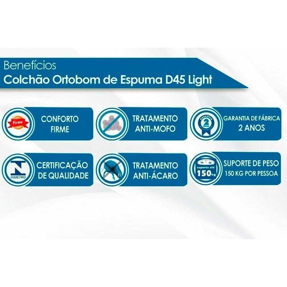Miniatura Cama Box Baú Queen: Colchão Espuma Ortobom D45 Ligh Saúde Ortopillow + Base Crc Suede Brown(158X198)