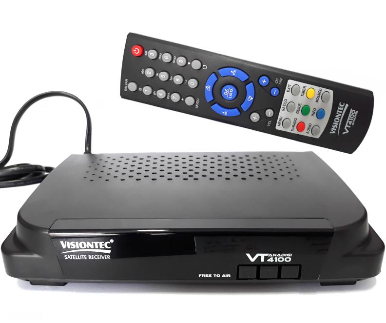Miniatura Receptador de Parabólica Analógico e Digital VT4100 ANADIG