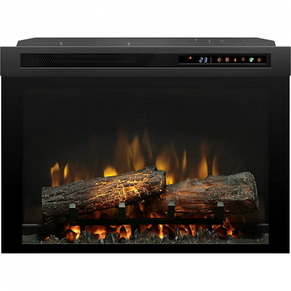 Miniatura Lareira Elétrica de Embutir A48x66L com Controle Remoto e Chamas Multicolorida, 110V, Dimplex, Preta