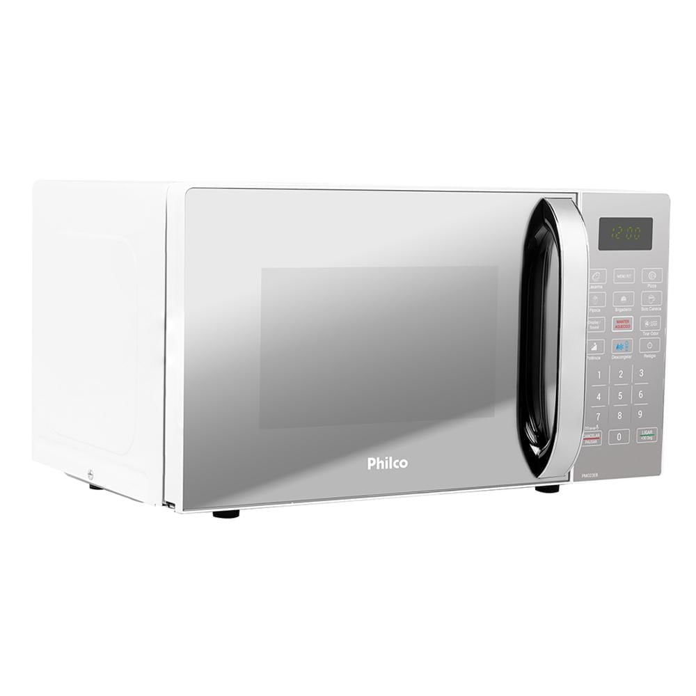 Miniatura Micro-ondas 20 Litros Espelhado Philco Limpa Fácil PMO23EB Branca 127V 127V
